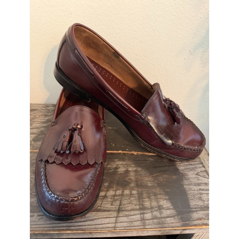 G.H. Bass Lanton Tassel Loafers Men’s 12 Burgundy Leather Dress Shoes Classic